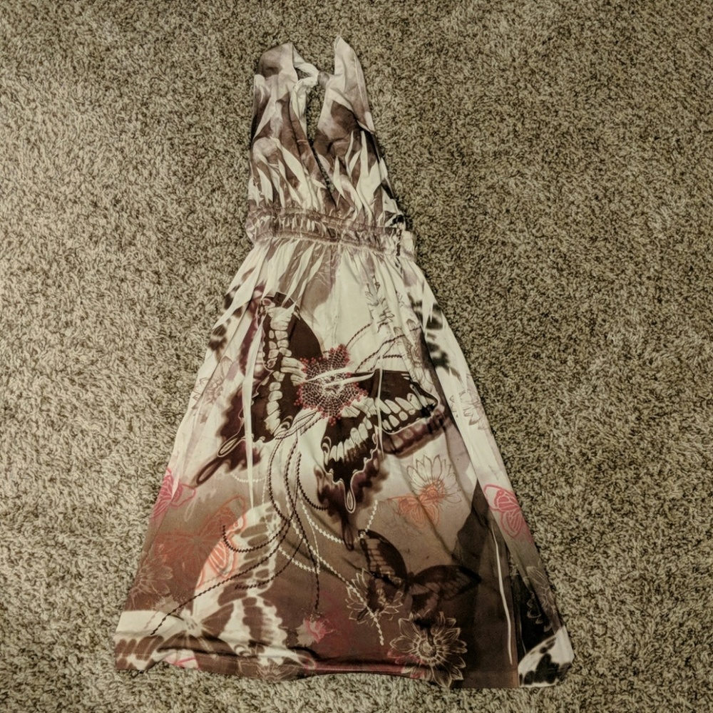Butterfly halter dress